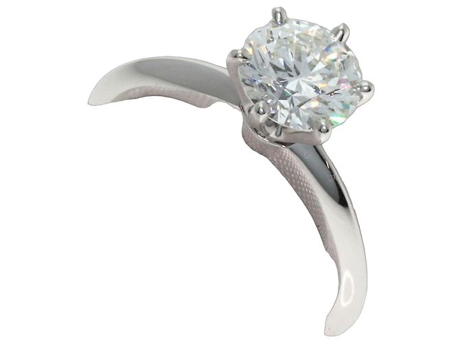 Tiffany & Co. Platin Solitaire-Diamantring Silber