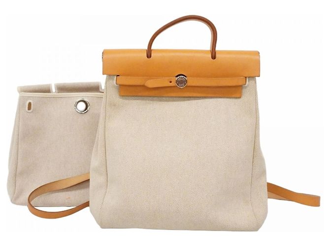 Hermès Mochila/Daypack Herbag MM Toile H Natural