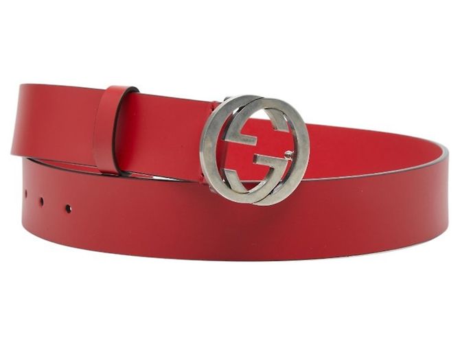 Cinto com logo entrelaçado G da Gucci Vermelho
