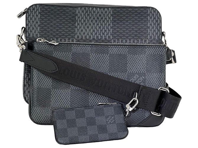 Borsa Messenger Trio Damier Graphite da Uomo LOUIS VUITTON Grigio