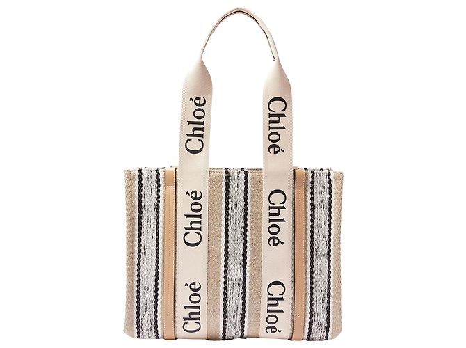 Sac cabas moyen Woody de Chloé Marron Beige
