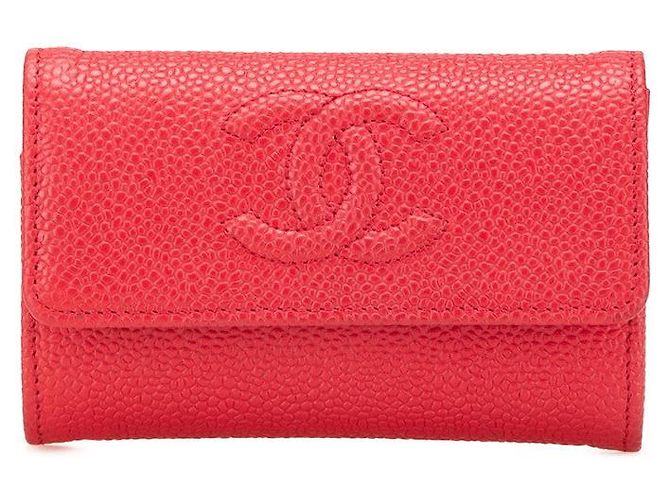 Timeless Chanel Coco Mark Kaviar Kartenetui Rot