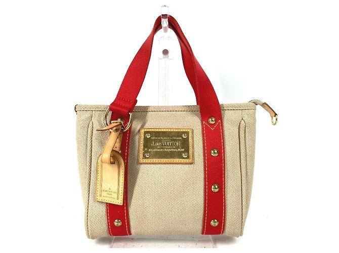 Bolso Tote Louis Vuitton Antigua Cabas PM Roja Beige