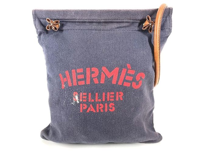 Hermès HERMES Borsa Aline MM a Spalla Rosso Blu navy Tela