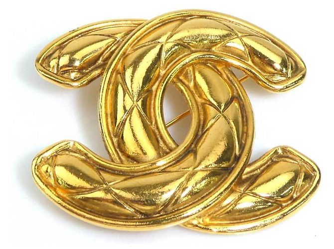 Chanel Goldene Metallbrosche