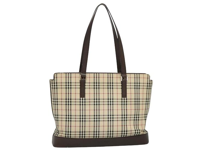 Bolsa Tote em lona e couro com estampa Nova Check da Burberry Bege
