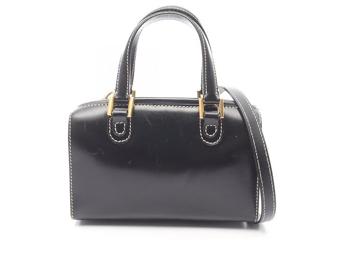 Bolsa de couro preta Fendi Preto