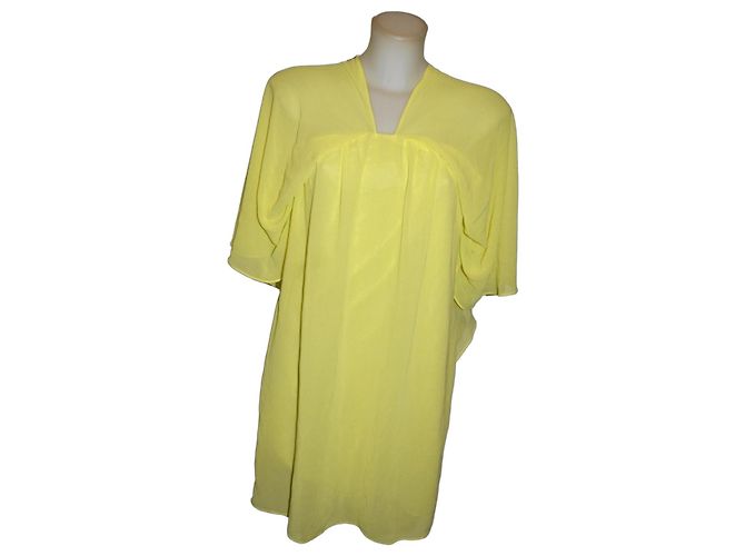 Vestido amarillo Max & Co con velos en capas