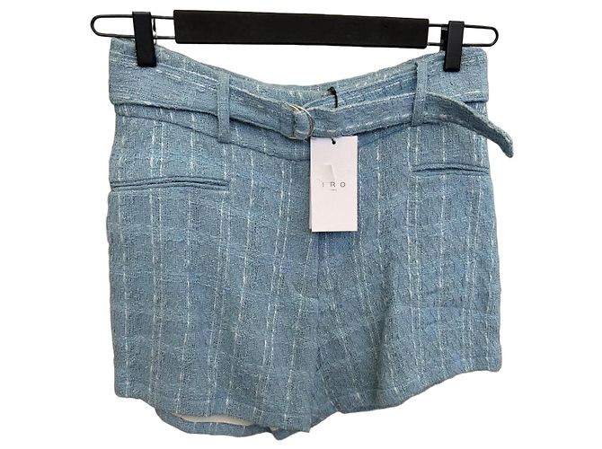 Shorts de algodão azul Iro Zaira