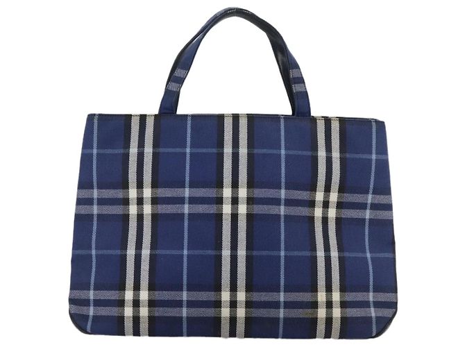 Burberry Nova Check Tote canvas check pattern Small Blue