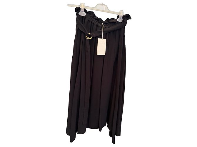 Saia Ulla Johnson Zeta Preta de Viscose Preto