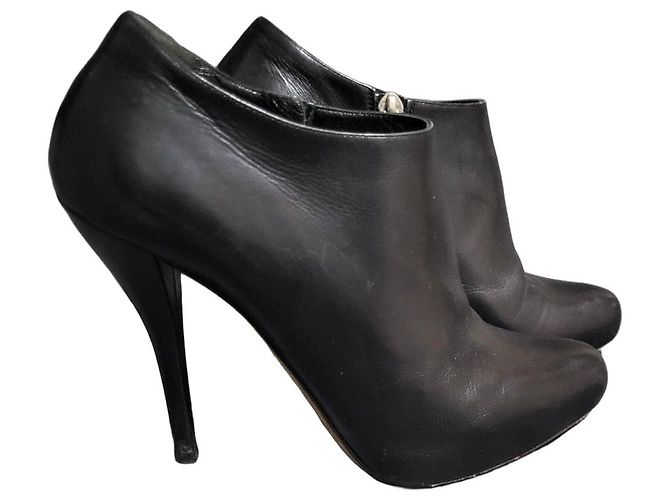 Botines de cuero negro Christian Dior