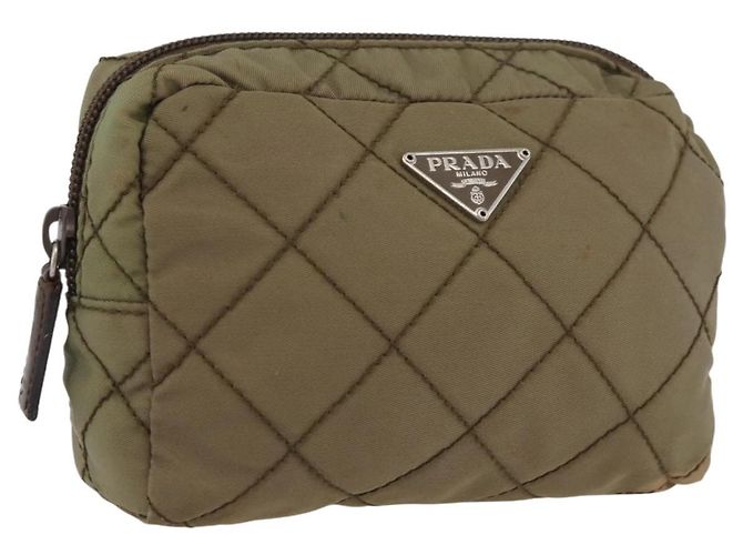 Prada Pochette in nylon khaki Auth AMZ393 Cachi