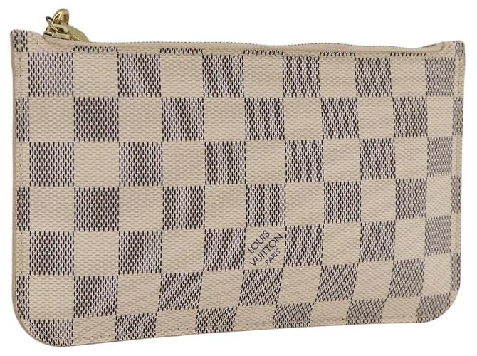 LOUIS VUITTON Damier Azur Neverfull PM Pouch Accessory Pouch LV Auth BA11621