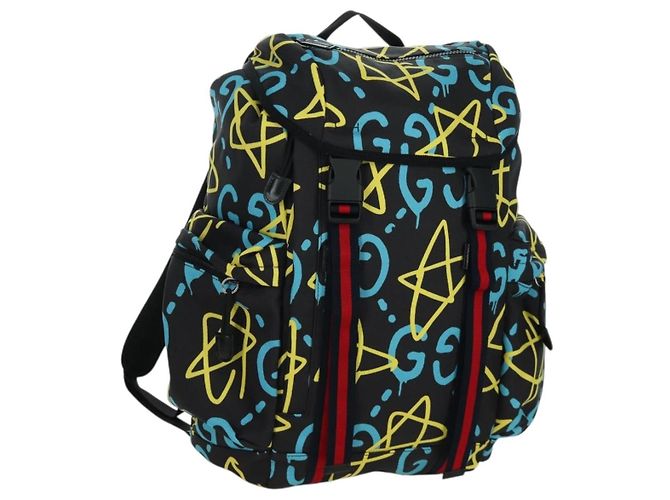 GUCCI Gucci Ghost Sherry Line Backpack Canvas Multicolor 429037 Auth gh1884M