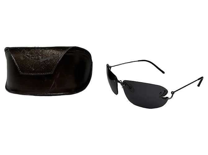 Vintage Loewe Rimless Sunglasses Silver Black