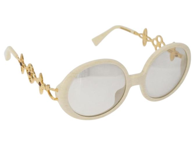 Gafas de sol LOUIS VUITTON de plástico blancas Z0086E LV Auth BSZ560M Blanco