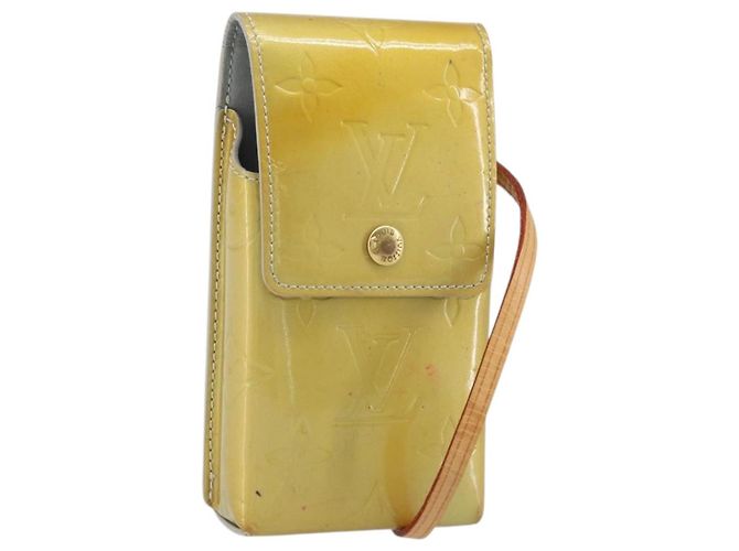 ZIGARETTENETUI LOUIS VUITTON Monogram Vernis Grün Grau LV Auth bs33952