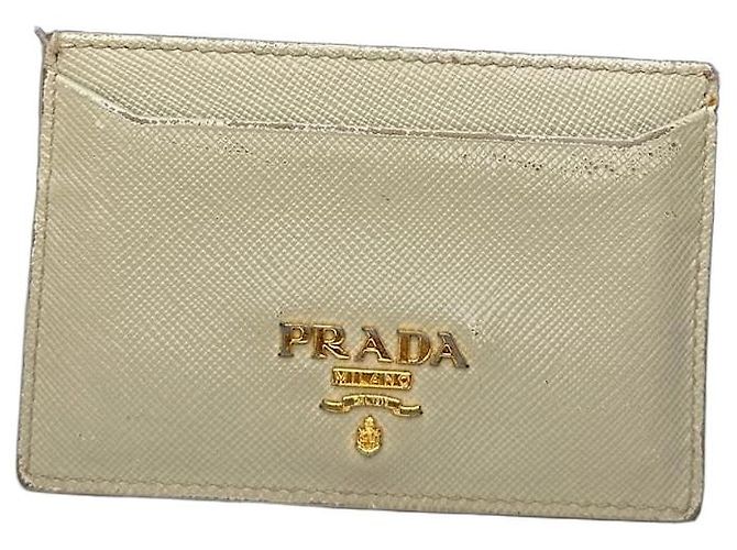 Vintage Prada Leather Card Holder White