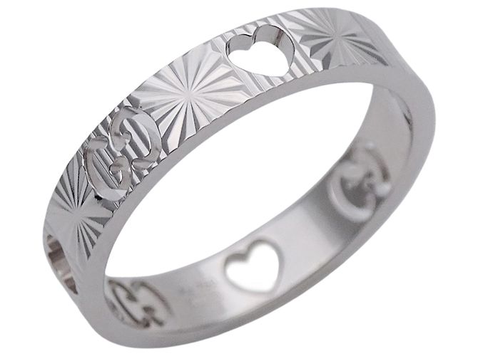 Gucci Icon Heart Ring aus Weißgold Golden