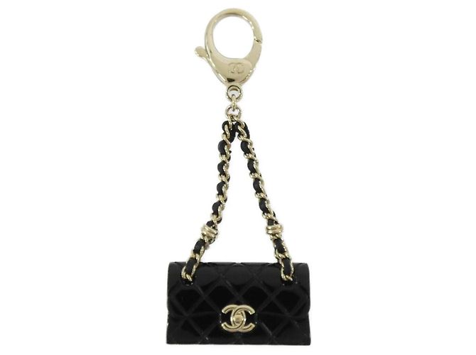 Charm per borsa Chanel in pelle nero