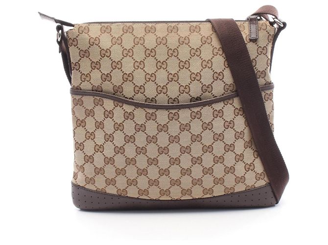 Borsa a Spalla Gucci GG Canvas Marrone Beige