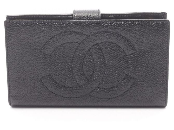 Timeless Portafoglio lungo bi-fold Chanel Coco Mark in nero