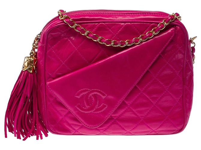 Camera Bolsa de Couro Rosa CHANEL - 103398