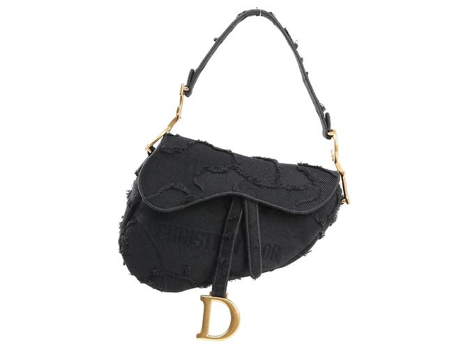 Dior Saddle Classic Bag Canvas Shoulder Bag in Black
