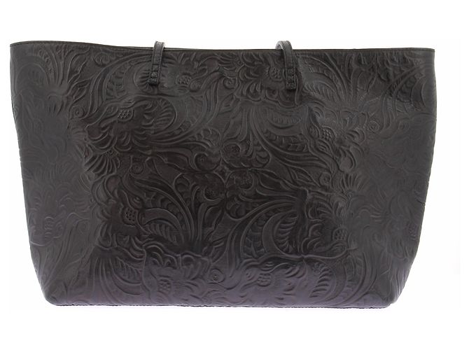 Fendi Black Patterned Leather Handbag