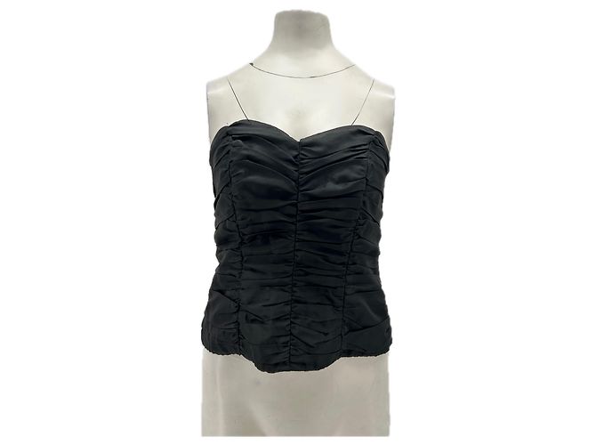 Autre Marque Bustier drapeado preto VERA MONT