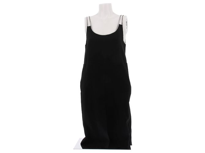 Céline Vestido longo preto de seda