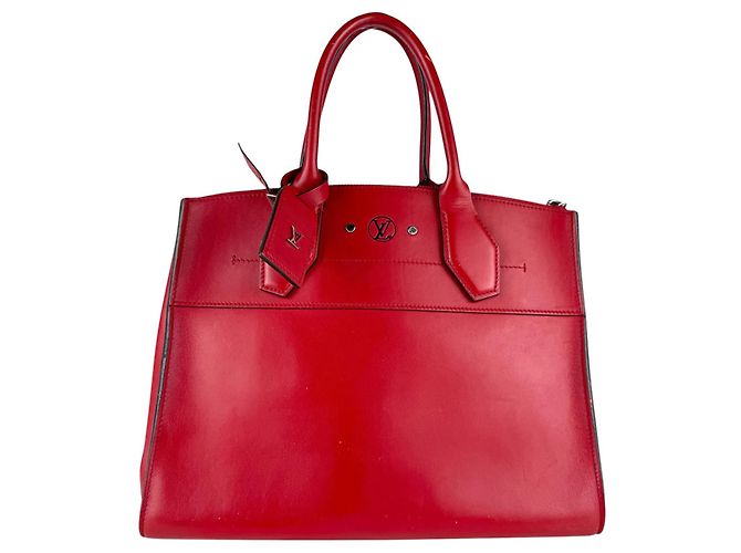 Bolsa de couro City Steamer MM da Louis Vuitton Vermelho