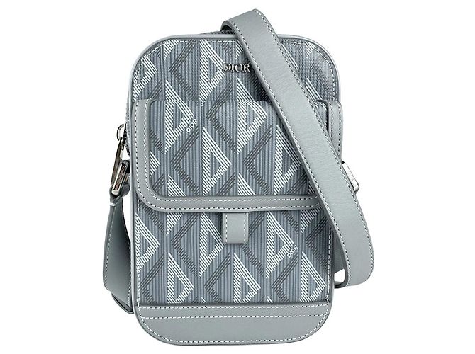 Bolsa de Ombro Vertical Christian Dior CD Diamond Hit The Road Marrom