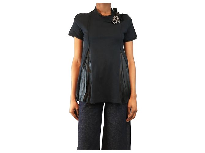 Prada Deep navy embellished blouse - size S Navy blue