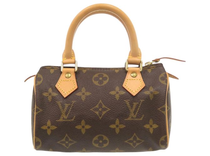 Bolso de mano Mini Speedy Monogram Louis Vuitton Castaño