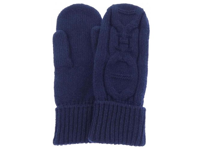 Guanti caldi in cashmere Hermès Blu navy