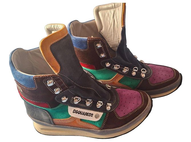 Dsquared2 multicolor sneakers Brown Blue Multiple colors Beige Green Purple
