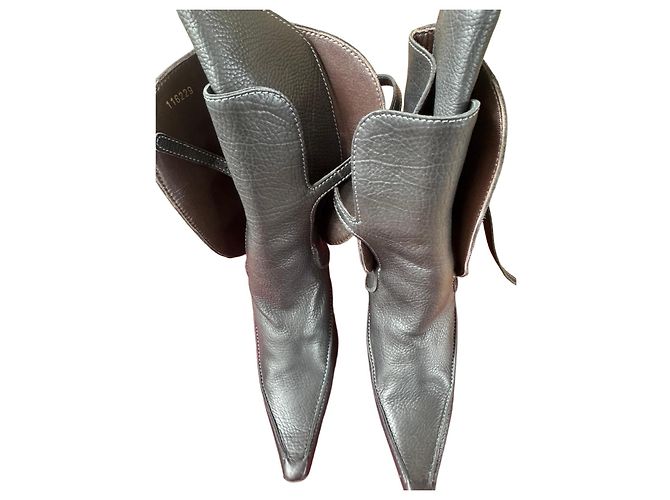 Bottega Veneta Black leather ankle boots with heel