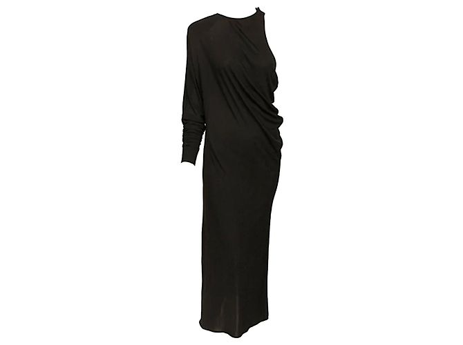 Vestido drapeado de una manga Versace Negro