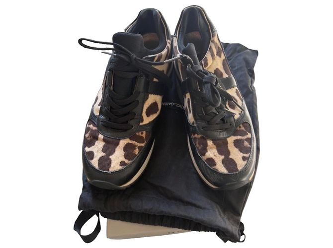 Baskets Dolce & Gabbana en cuir imprimé léopard