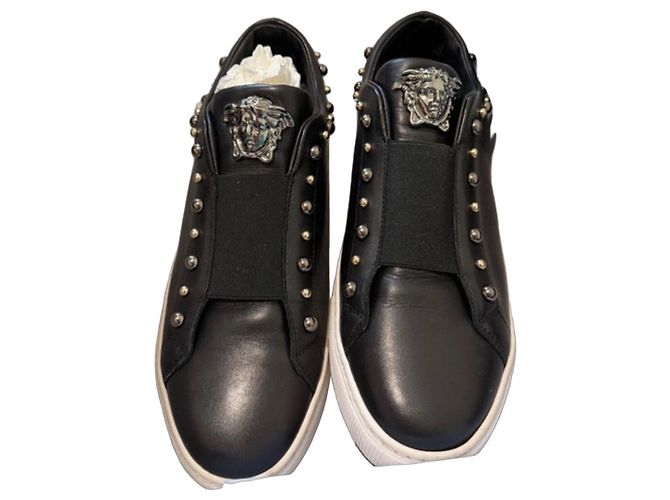 Sneakers Gianni Versace in pelle nera Nero
