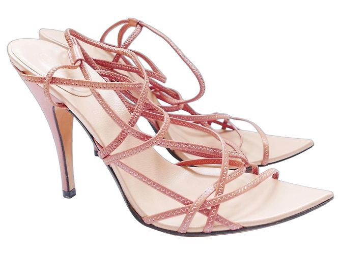 Gucci x Tom Ford Spring 2003 Pointed Sole Pink Multi Strap Sandals