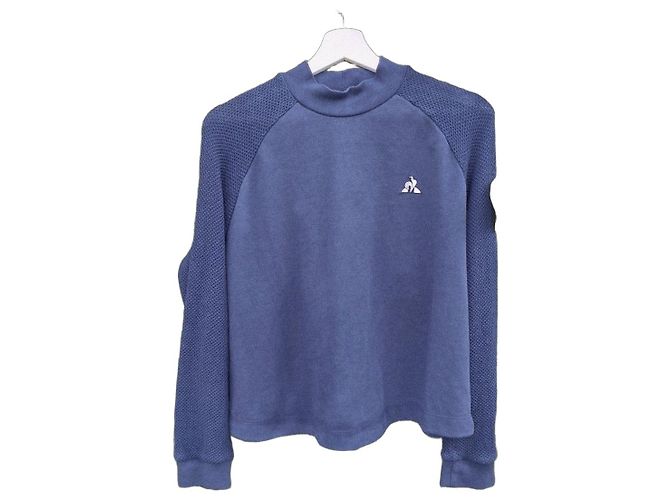 Le coq sportif Felpa blu navy con colletto alto e logo