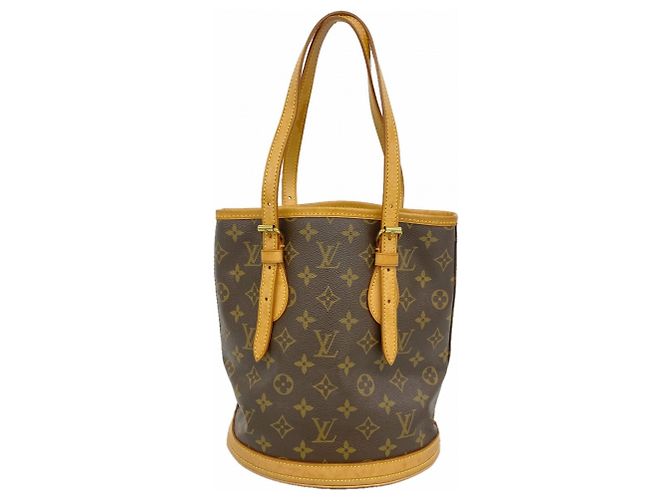Bolsa Tote Bucket PM Monograma Louis Vuitton Marrom