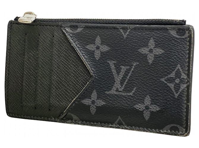 Tarjetero de monedas Monogram Eclipse Louis Vuitton Negro
