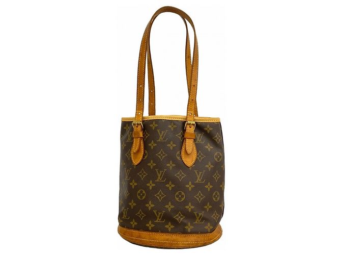 Louis Vuitton Monogram Bucket PM Tote Bag Braun