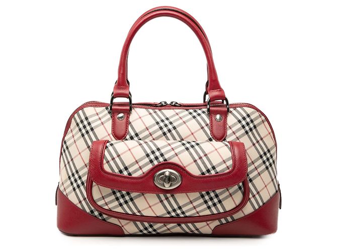 Beige Nova Check Canvas Handtasche von Burberry