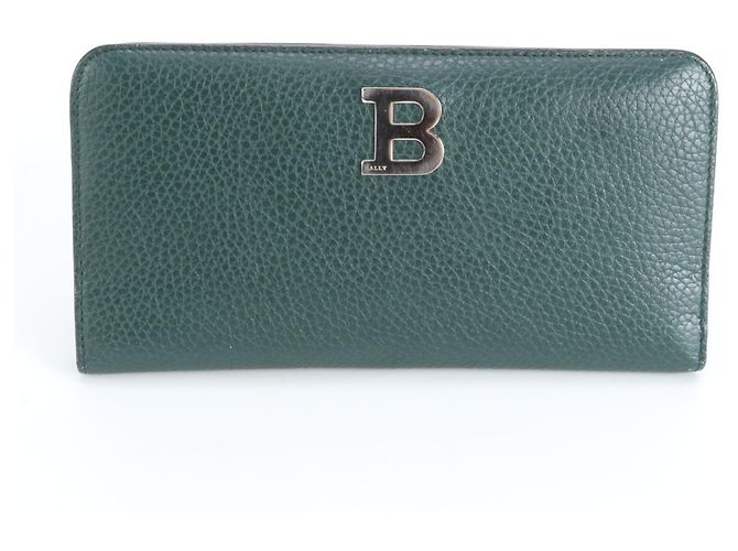 Cartera larga de cuero con logo B de Bally