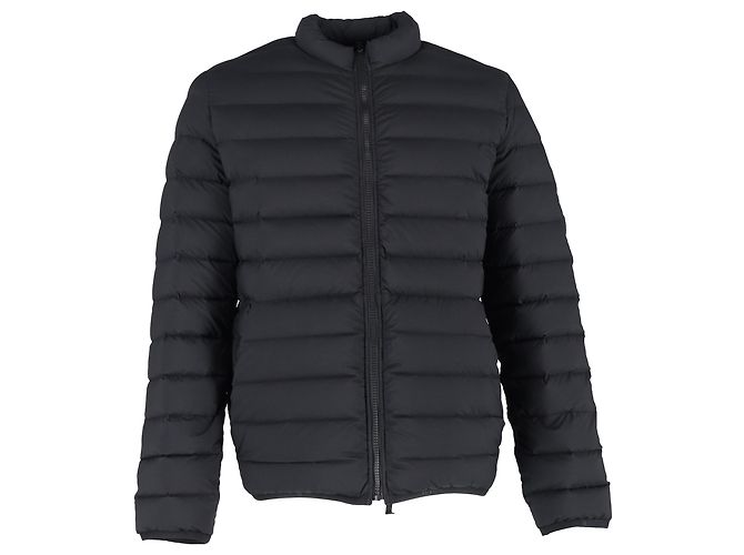 Chaqueta Puffer de Nylon Negro con Estampado de Logo Givenchy